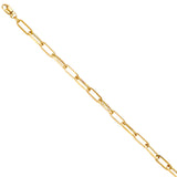 14K Yellow Gold 5.5mm Hollow Paperclip Bracelet