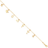 14K Yellow Gold Assorted Nature Hanging Bracelet And Anklet