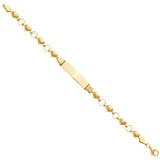 14K Yellow Gold Plain ID For Junior Stampato Bracelet