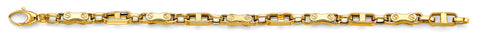 14K Yellow Gold Screw Link Men's Fancy Bracelet