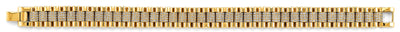 14K Yellow Gold Fancy Rolex Type CZ Bracelet