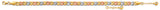 14K Tri Color Gold Butterfly Fancy Bracelet