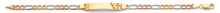 Load image into Gallery viewer, 14K Tri Color Gold Figaro Cross ID Bracelet