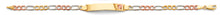 Load image into Gallery viewer, 14K Tri Color Gold Figaro Butterfly ID Bracelet