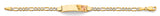 14K Two Tone Gold Figaro WP Butterfly ID Bracelet