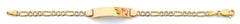 14K Two Tone Gold Figaro WP Butterfly ID Bracelet