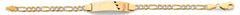 14K Two Tone Gold Figaro WP Guadalupe ID Bracelet