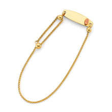 Load image into Gallery viewer, 14K Two Tone Gold Adjustable Guadalupe ID Bracelet