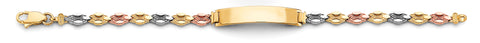 14K Tri Color Gold Baby ID Bracelet