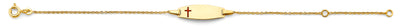 14K Yellow Gold Cross Baby ID Bracelet