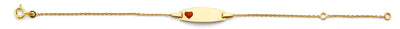 14K Yellow Gold Heart Baby ID Bracelet