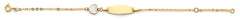 14K Yellow Gold Mother Of Pearl Heart Baby ID Bracelet