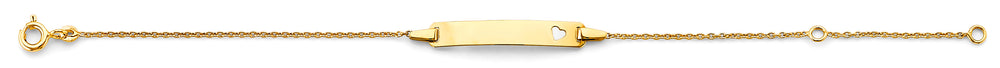 14K Yellow Gold Baby ID Heart Bracelet