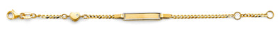 14K Two Tone Gold CZ Baby ID With Heart Bracelet
