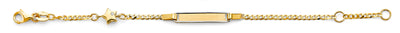 14K Two Tone Gold CZ Baby ID With Star Bracelet