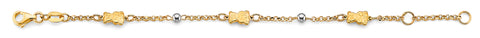 14K Two Tone Gold Teddy Bear Baby Bracelet