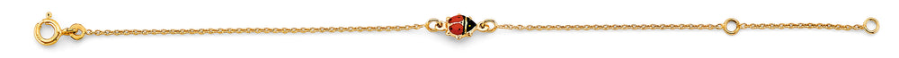 14K Yellow Gold Lady Bug Center Baby Bracelet