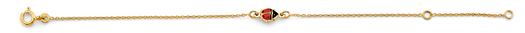 14K Yellow Gold Lady Bug Center Baby Bracelet