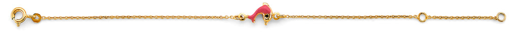 14K Yellow Gold Dolphin Center Baby Bracelet