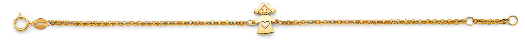 14K Yellow Gold Girl Center Baby Bracelet