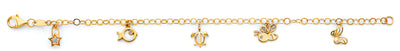 14K Yellow Gold Charm CZ Baby Bracelet