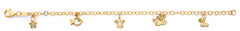 14K Yellow Gold Charm CZ Baby Bracelet