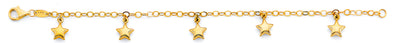 14K Yellow Gold Star Charm Baby Bracelet