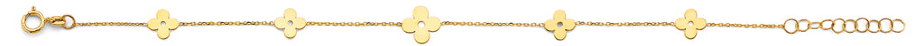 14K Yellow Gold Light Ball Flower And Anklet