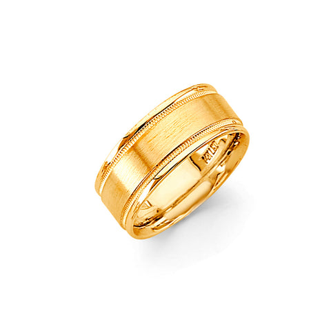 14K Yellow Gold Brushed Wedding Band