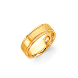 14K Yellow Gold Round Brushed Wedding Band