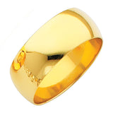 14K Yellow Gold 8mm Plain Wedding Band