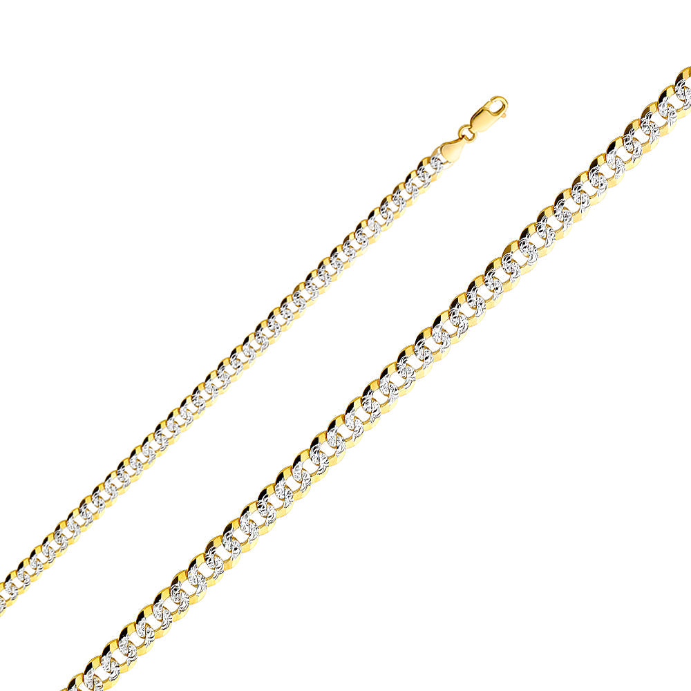 14K Two Tone Gold 6.9mm Cuban WP Chain