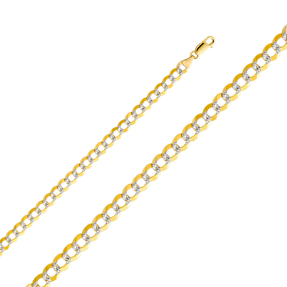 14K Two Tone Gold 7mm Cuban WP Chain