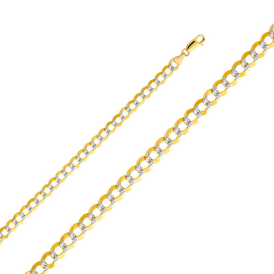 14K Two Tone Gold 7mm Cuban WP Chain