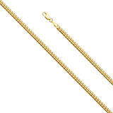 14K Yellow Gold 4mm Solid Miami Cuban 120 Chain