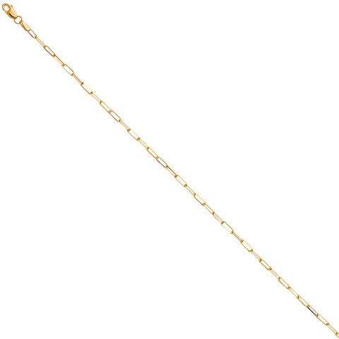 14K Yellow Gold 1.8mm Triangle DC Paperclip Chain