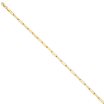 14K Yellow Gold 3.0mm Solid Square Paperclip Chain