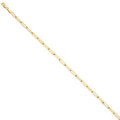 14K Yellow Gold 3.0mm Solid Square Paperclip Chain