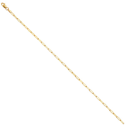 14K Yellow Gold 2.0mm Solid Square Paperclip Chain