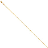 14K Yellow Gold 2.0mm Solid Square Paperclip Chain