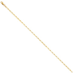 14K Yellow Gold 2.0mm Solid Square Paperclip Chain