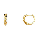 14K Yellow Gold 13mm CZ Huggies Earrings