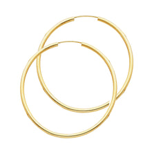 Load image into Gallery viewer, 14K Yellow Gold Polished 2mm Round Tube Endless Hoop Earrings