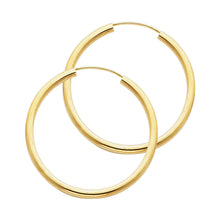 Load image into Gallery viewer, 14K Yellow Gold 2mm Polished Round Tube Endless Hoop Earrings