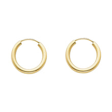 Load image into Gallery viewer, 14K Yellow Gold Small 2mm Round Tube Polished Endless Hoop Earrings