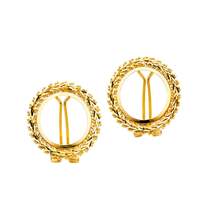 14K Yellow Gold 2 Pesos Bola Earrings