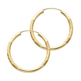 14K Yellow Gold 2mm Budded DC Endless Hoop Earrings