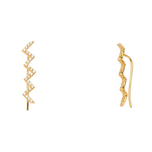 Load image into Gallery viewer, 14K Yellow Gold 3mm Fancy Clip Style CZ Earrings