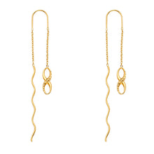 Load image into Gallery viewer, 14K Yellow Gold Infinity Front And Back Dangle Earrings