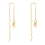 14K Yellow Gold Infinity Front And Back Dangle Earrings